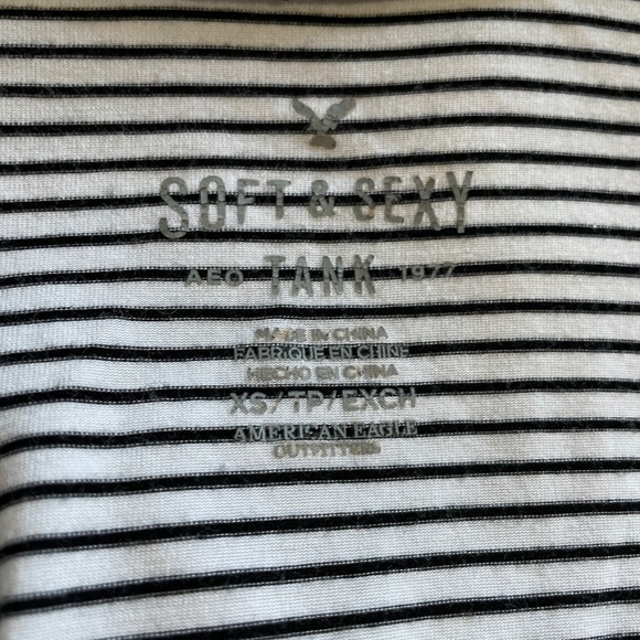 American Eagle Striped Floral Embroidered Tank XS - Picture 3 of 3